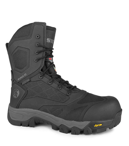 Alertz, Black | 8" Work Boots with Removable Zip Kit | Vibram TC4+